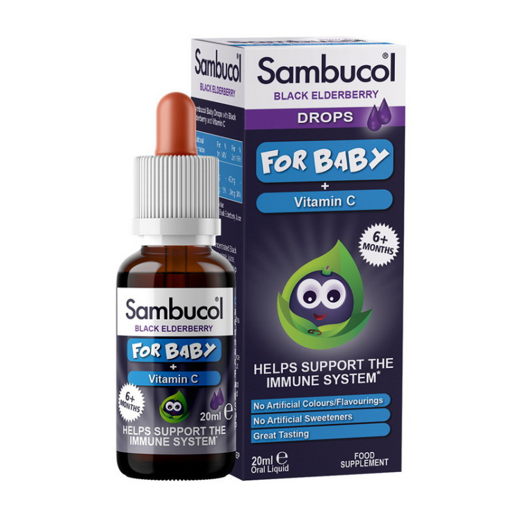 Sambucol Black Elderberry Drops For Babys + Vitamin C 20ml