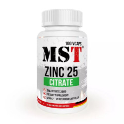MST Zinc 25 Citrate 100 veg caps