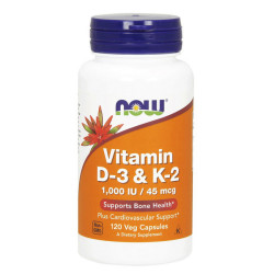 NOW Vitamin D-3 & K-2 1000 IU/45mcg