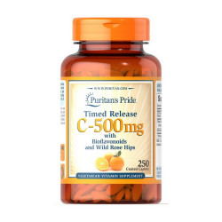 Puritan's Pride Vitamin C-500mg with Bioflavonoids and Wild Rose Hips Timed Release